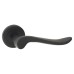 Serozzetta by Carlisle Brass Matt Black Scroll Door Handles on Round Rose - Verdun Range 