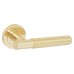 Exel Satin Brass Reeded Door Handles on Round Rose - Lily Range 