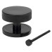 From The Anvil Brompton Round Knurled Centre Door Knob - 90mm Rose - Black