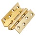 Cranked Ball Bearing Storm Proof Casement Window/Door Hinge - 100 x 3mm - Polished Brass - Pair