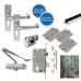 Light Duty Euro Lock Door Handle on Backplate Fire Door Kit - Satin Aluminium Light Duty Euro Lock Door Handle on Backplate Fire Door Kit - Satin Aluminium