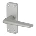 Exel Satin Aluminium Short Plate Latch Door Handle - Lynx Range - 103 x 40mm