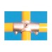 2 Socket Cross Connector with Through Centre Tube - Key Clamp System - Galvanised