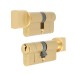 Eurospec 1 Star 6 Pin 80mm Euro Thumbturn Cylinder - 40 + 40mm - Satin Brass - Keyed to Differ