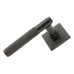 From The Anvil Aged Bronze Knurled Door Handles on Square Rose - Brompton Range 