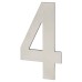Exel 100mm Concealed Screw Fix Door Numeral - 4 - Satin Stainless Steel