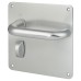 Exel Satin Aluminium 20mm Return to Door Bathroom Door Handle - 160 x 160mm - LH
