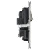 Knightsbridge 13A 2 Gang DP Switched Socket with Twin Earths - Brushed Chrome with Black Insert