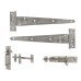 Medium Duty Gate Hinge Kit with Suffolk Thumb Latch - 450mm - Galvanised 