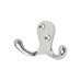 Hampstead Solid Brass Double Coat Hook - 70 x 43mm - Polished Chrome