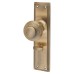 Hampstead Miller Reeded Mortice Door Knob on Backplate - Bathroom - 205 x 52mm - Antique Brass