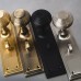 Hampstead Miller Reeded Mortice Door Knob on Backplate - Bathroom - 205 x 52mm - Antique Brass