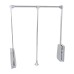Emuca Pull Down Wardrobe Rail Lift - 450-600mm - Max Weight 12kg - Chrome