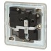 Knightsbridge 13A 1 Gang Screwless Flat Plate DP Switched Socket - Brushed Chrome with Grey Insert