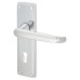 Exel Polished Chrome Victorian Straight Keyhole Lock Door Handle - 155 x 41mm