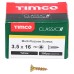 TIMCO Classic Pozi Countersunk Wood Screws - 3.5 x 16mm - Yellow Zinc - Pack of 200