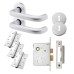 Exel 19mm Return to Door 3 Lever Sashlock Door Handle on Rose Kit - Aluminium