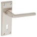 Serozzetta by Carlisle Brass Satin Nickel Keyhole Lock Door Handle - Dieci Range - 150 x 50mm