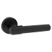 Hampstead Matt Black Knurled Door Handles on Round Rose - Orla Range 