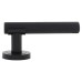 Hampstead Matt Black Knurled Door Handles on Round Rose - Orla Range 