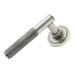 From The Anvil Pewter Knurled Door Handles on Round Art Deco Rose - Brompton Range 