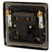 Eurolite Enhance Decorative 13A 1 Gang Unswitched Fused Spur - Antique Brass with Black Inserts