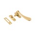 Exel Cast Victorian Mortice & Hook Plate Casement Window Fastener - Reversible - Polished Brass