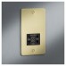 Knightsbridge 115/230V Flat Plate Dual Voltage Shaver Socket - Brushed Brass with Black Insert