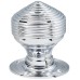 Hampstead Edwardian Reeded Beehive Mortice/Rim Door Knob - 60mm Rose Diameter - Polished Chrome 