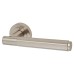 Exel Satin Nickel Hexagonal Door Handles on Round Rose - Juno Range 