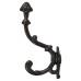 Olde Forge Single Hat & Coat Hook - 180mm Height - Antique Black Iron
