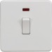 Knightsbridge 20A 1 Gang Double Pole Screwless Flat Plate Appliance Switch with Neon - Matt White