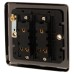 Eurolite Enhance Decorative 10A 2 Gang 2 Way Light Switch - Antique Brass with Black Inserts