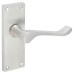Exel Satin Chrome Victorian Scroll Latch Door Handle - Short Plate - 118 x 42mm