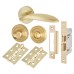 Exel Morgan Bathroom Lock Door Handle on Rose Kit - Satin Brass