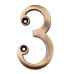 Heritage Brass by M Marcus 76mm Screw Fix Door Numeral - 3 - Antique Brass