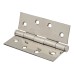 Pressed Butt Door Hinge - 102 x 76 x 2mm - Polished Stainless Steel - Pair