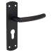 Exel Matt Black Arched Euro Lock Door Handle - 172 x 44mm