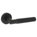 Serozzetta by Carlisle Brass Matt Black Lines Door Handles on Round Rose - Image Range 