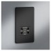 Knightsbridge 115/230V Screwless Flat Plate Dual Voltage Shaver Socket - Matt Black & Black Insert