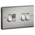 Knightsbridge 10AX 4 Gang 2 Way Round Edge Light Switch - Brushed Chrome
