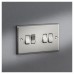 Knightsbridge 10AX 4 Gang 2 Way Round Edge Light Switch - Brushed Chrome