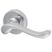 Heritage Brass by M Marcus Polished Chrome Scroll Door Handles on Round Rose - Bedford Range 