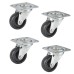 Exel Classic Furniture Castor - Swivel Top - Plate Fixing - 31mm Diameter - Black - Pack of 4