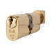 Eurospec 10 Pin 70mm Oval Thumbturn Cylinder - 35mm Turn + 35mm - Polished Brass - Keyed to Differ