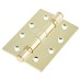 Jedo Twin Ball Bearing Steel Grade 11 Butt Fire Door Hinge - 102 x 76 x 2.7mm - Pol Brass - Pair