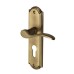 Heritage Brass by M Marcus Antique Brass Scroll Euro Lock Door Handle - Howard Range - 171 x 48mm