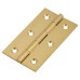 Solid Drawn Butt Cabinet Hinge - 64 x 35 x 1.45mm - Satin Brass - Pair