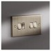 Knightsbridge 10AX 4 Gang 2 Way Light Switch - Antique Brass