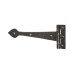 Elan Tudor Plain Door Tee Hinge - 305 x 101mm - Metalized Antique Black Iron